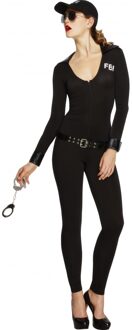 Smiffys FBI politie jumpsuit kostuum voor dames in de kleur zwart