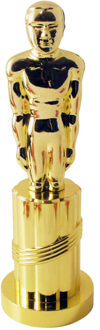 Smiffys Feestartikelen gouden award uitreking beeldje 24 cm - Fopartikelen Goudkleurig