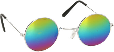 Smiffys Flower Power verkleed bril groen/blauw voor volwassenen