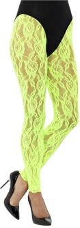 Smiffys Foute Fluor Neon 90's Groene Kanten Legging  | One size
