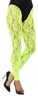 Smiffys Foute Fluor Neon 90's Groene Kanten Legging  | One size