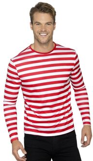 Smiffys Gestreepte shirts voor volwassenen wit/rood