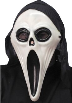 Smiffys Glow in dark Scream verkleed / Halloween gezicht masker - zwart Multi