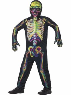 Smiffys Glow in the dark skelet skinsuit kinderen - maat M