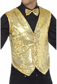 Smiffys Gouden heren gilet met pailletten 52-54 (l)