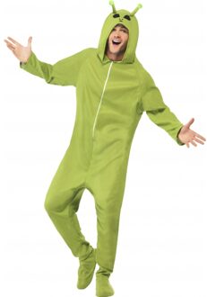 Smiffys Groene alien onesie 40-50 (M) - Carnavalskostuums