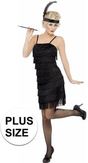 Smiffys Grote maten zwart flapper jaren 20 kostuum voor dames 48-50 (xl)