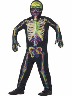 Smiffys Halloween glow in the dark skelet verkleedkleding kostuum - jumpsuit - voor kinderen Multi
