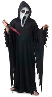 Smiffys Halloween Halloween/horror zwart Scream/Scary Movie kostuum voor jongens/meisjes/kinderen 152 - Carnavalskostuums