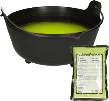 Smiffys Halloween heksenketel/kookpot met heksensoep - 28 cm - incl. kleurpoeder groen