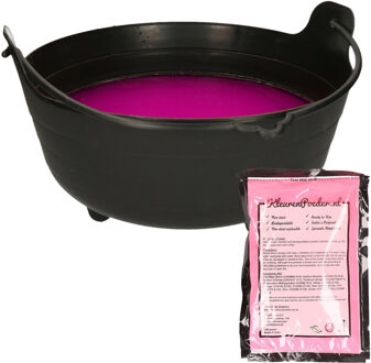 Smiffys Halloween heksenketel/kookpot met heksensoep - 28 cm - incl. kleurpoeder roze