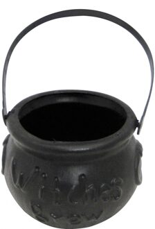 Smiffys Halloween Kleine zwarte heksenketel/kookpot 15 cm - Feestdecoratievoorwerp