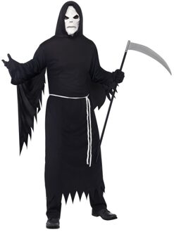 Smiffys Halloween kostuum magere Hein met masker voor volwassenen Zwart