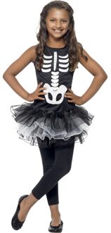 Smiffys "Halloween kostuum voor meisjes skelet met zwarte tutu - Kinderkostuums - 122/134"