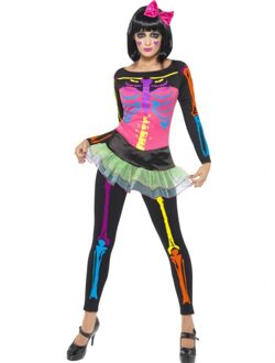 Smiffys Halloween Neon skelet kostuum vrouwen 36-38 (s)