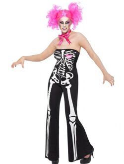 Smiffys Halloween Skelet jumpsuit voor dames 36-38 (s)