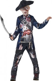 Smiffys Halloween Zombie piraat verkleedkleding kostuum - voor jongens - met hoed