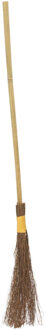 Smiffys Heksen bezem van hout - 100 cm - heks verkleed accessoires