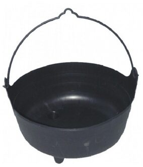Smiffys Heksenketel/kookpot - zwart - 37 x 25 cm - Halloween versiering/decoratie - verkleed accessoires - Feestdecoratievoorwer