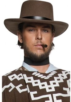 Smiffys Heren cowboy verkleed hoed Clint - bruin - western accessoires