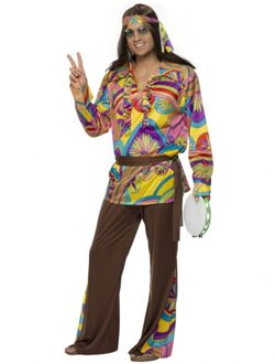 Smiffys Heren Hippie kleding carnaval Multi