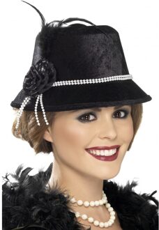 Smiffys Hoedje met bloem en parelsnoer