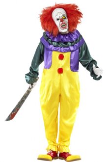 Smiffys Horror clown kostuum met masker - volwassenen - Halloween/carnaval verkleedkleding Multi
