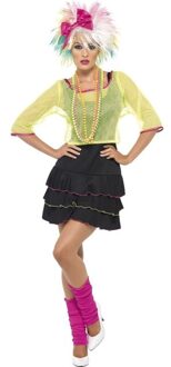 Smiffys Jaren 80/80s popster verkleed kostuum/jurk voor dames - Carnavalskleding 1980s eighties thema - Madonna verkleedoutfit 36-38 (S)