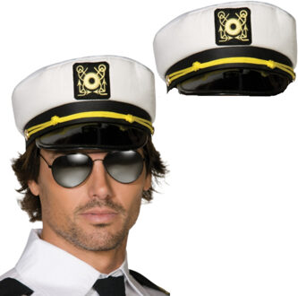 Smiffys Kapitein pet - 2x - one size - volwassenen - maritiem thema - carnaval