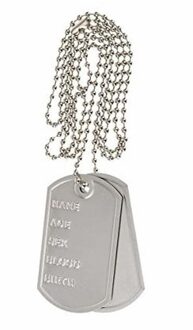 Smiffys Ketting met dogtags - zilver - soldaten accessoires volwassenen