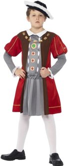 Smiffys Kinder Kostuum -Kids tm 9 jaar- Horrible Histories Henry VIII Rood