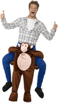 Smiffys Kostuum aap - pluche - volwassenen - apenpak - instap kostuum - carnaval