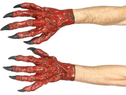 Smiffys Kostuum Accessoire Devil Hands Latex Rood