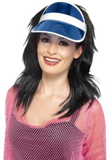 Smiffys Kostuum Pet 80s Sun Visor Blauw