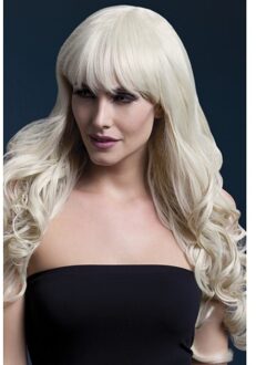 Smiffys Luxe blonde lange pruik Isabelle voor dames Wit