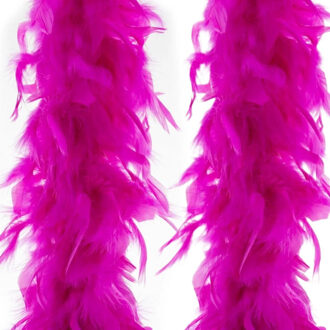 Smiffys Luxe boa - 4x - roze - 180 cm - 80g - veren - carnaval - verkleden