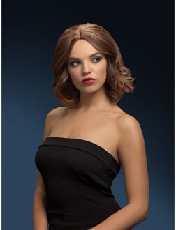 Smiffys Luxe bruine korte pruik Olivia voor dames