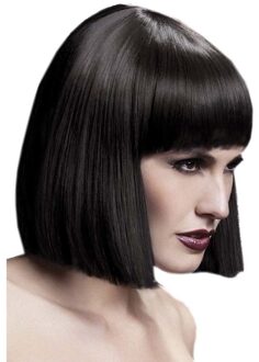 Smiffys Luxe bruine korte verkleed pruik Lola voor dames