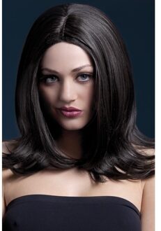 Smiffys Luxe donkerbruine pruik Sophia voor dames