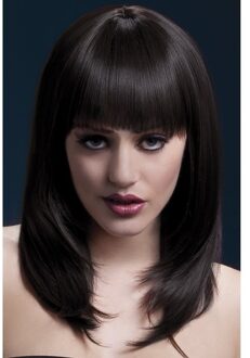 Smiffys Luxe donkerbruine pruik Tanja voor dames