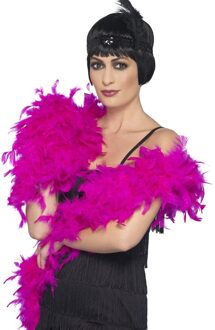 Smiffys Luxe roze feestboa 80 gram 180 cm