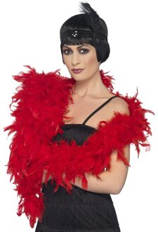 Smiffys Luxe veren boa 180 cm en 80 gram - rood - carnaval verkleed spullen/accessoires
