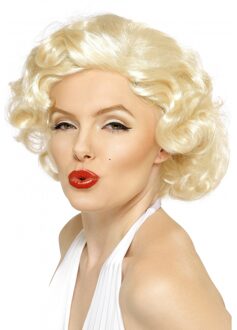 Smiffys Marilyn Monroe verkleed pruik - blond - krullen - dames - filmster - celeberties