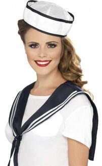 Smiffys Matroos / matrozen carnaval verkleed setje - wit/navy - Verkleedkleding dames/heren