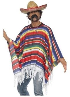 Smiffys Mexicaanse poncho met sombrero