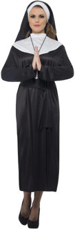 Smiffys Non kostuum - one size - dames - nonnen/klooster - carnaval - verkleden Zwart