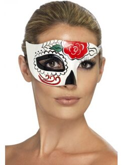 Smiffys Oogmasker Day of the dead - half masker - plastic - volwassenen - Halloween