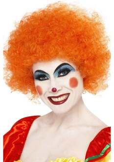 Smiffys Oranje afro / clown pruik voor volwassenen - Pruiken