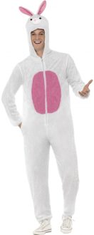 Smiffys Paashaas pak/Konijn kostuum - wit - voor volwassenen - onesie