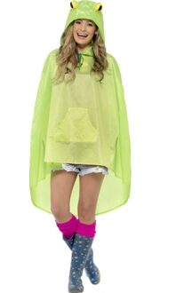 Smiffys Party regenponcho kikker dierenpak - nylon - dames - carnaval Multi